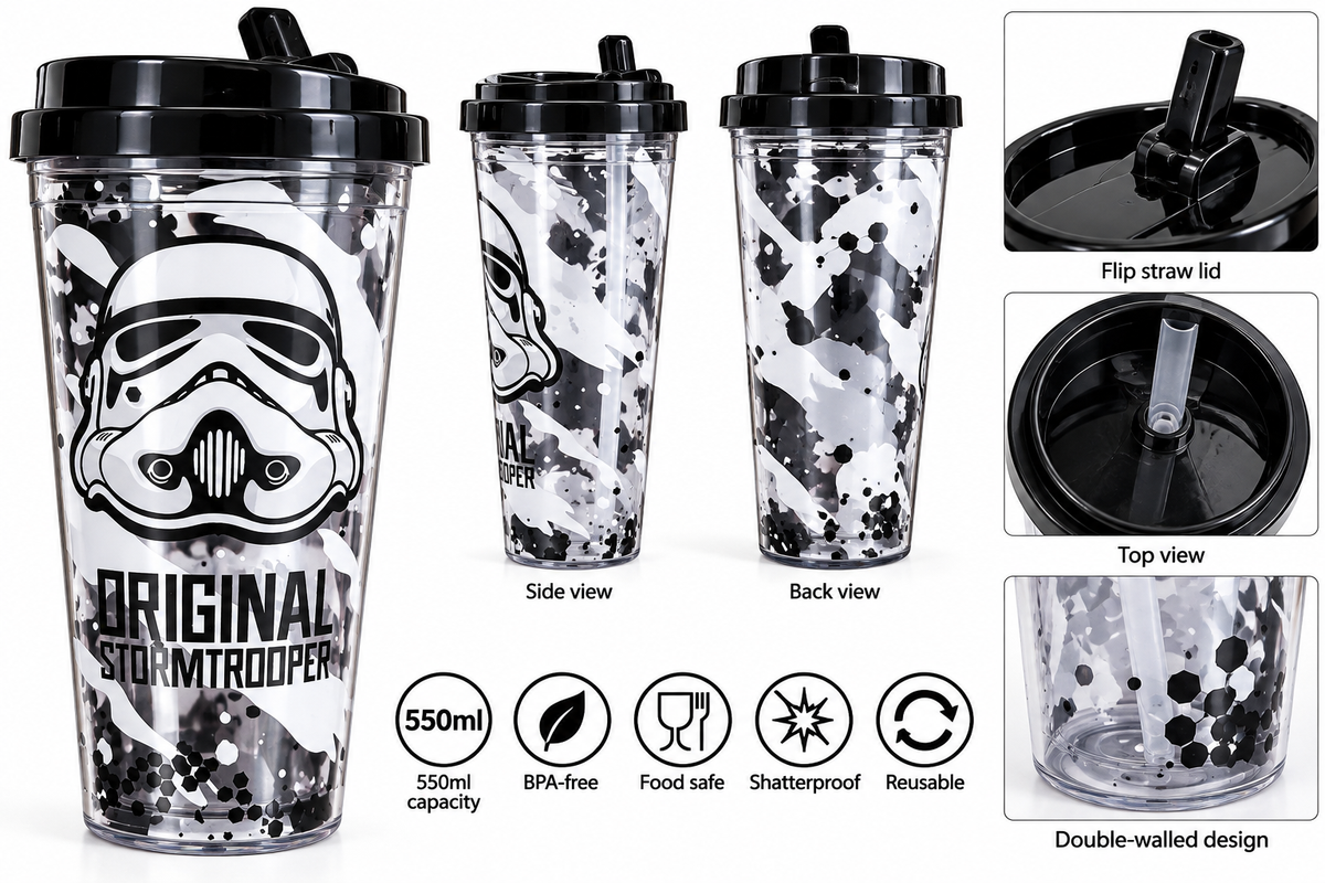 The Original Stormtrooper Double Walled Cup & Straw